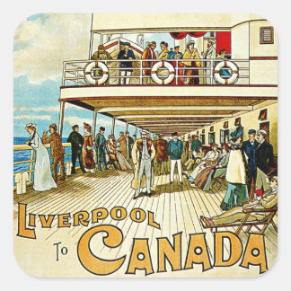 Dominion Line ~ Liverpool nach Kanada Quadratischer Aufkleber