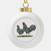 Dominique Chickens Keramik Kugel-Ornament (Vorderseite)