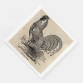 Dominique-Geflügel aus dem 19. Jahrhundert Serviette (Ecke)
