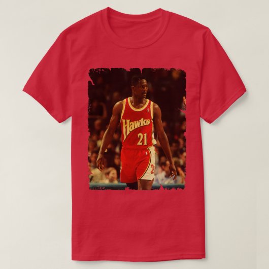 Dominique Wilkins Vintages Basketballdesign 3 T-Shirt (Design vorne)