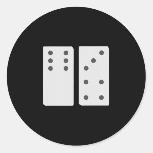 Domino 67 passende Gruppe lustige 6 und 7 Zahlenka Runder Aufkleber