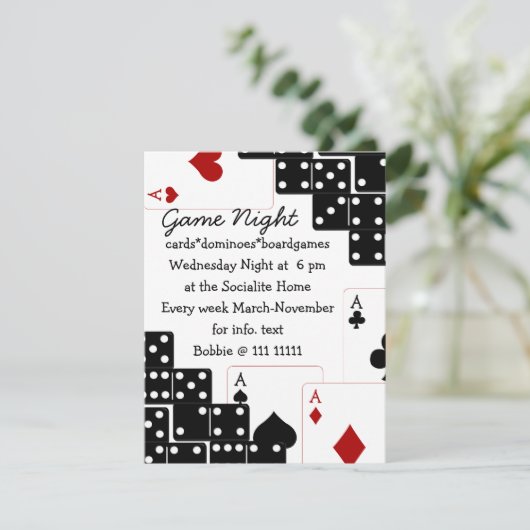 Domino Aces Einladung (Stehend Vorderseite)