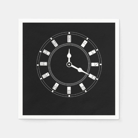 Domino Clock Dominoes Tiles Puzzler Game Gift Serviette (Vorderseite)