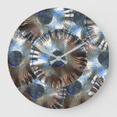 Domino Fun Blue Große Wanduhr (Vorderseite)