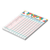 Domino Game Score Pad, Bis zu acht Spieler Notizblock (Rotiert)