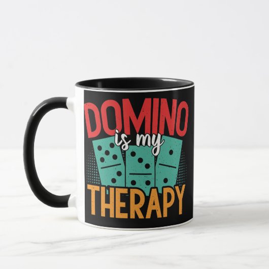 Domino ist meine Therapie Dominoes Master Game Pla Tasse (Links)