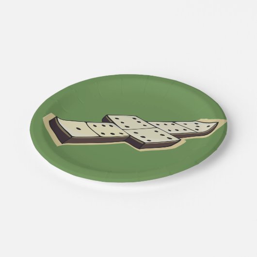 Domino-Papier-Teller Pappteller (Schrägansicht)