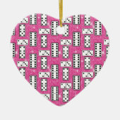 Domino Pieces Dominoi Board Game Pink Glitzer Keramik Ornament (Vorne)