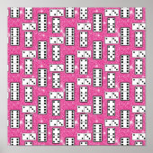 Domino Pieces Dominoi Board Game Pink Glitzer Poster (Vorne)