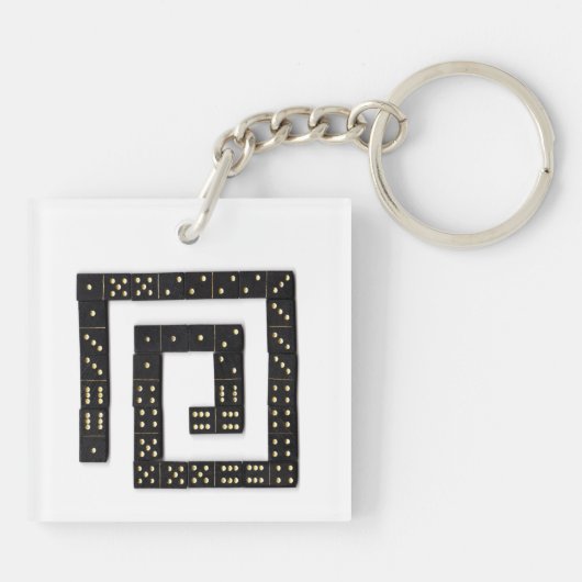 Domino Spiral Acrylic Schlüsselanhänger (Rückseite)