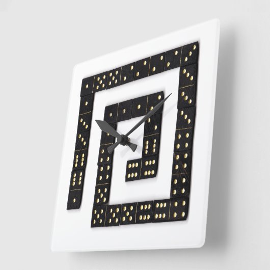 Domino Spiral Clock Quadratische Wanduhr (Winkel)