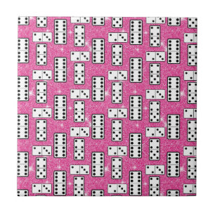 Domino-Steine Domino Brettspiel Rosa Glitter Fliese