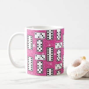 Domino-Steine Domino Brettspiel Rosa Glitter Kaffeetasse