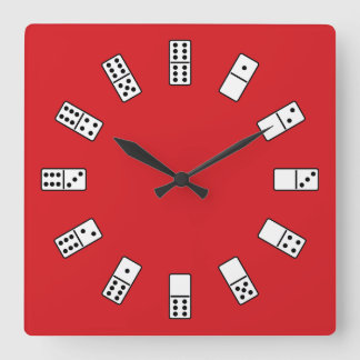 Domino Wall Clock Quadratische Wanduhr