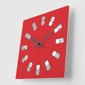Domino Wall Clock Quadratische Wanduhr (Winkel)