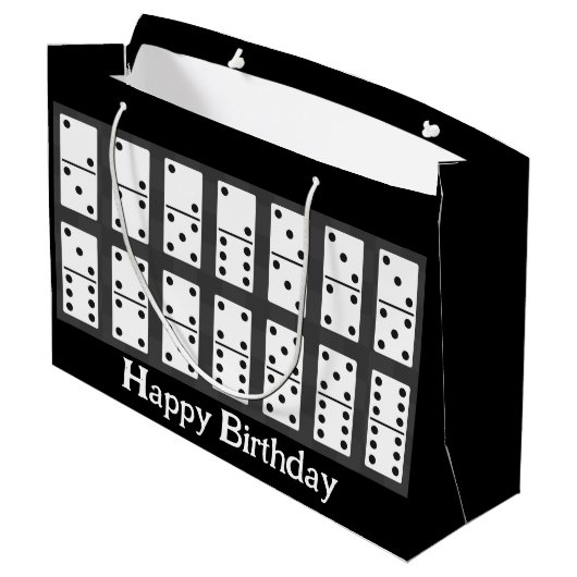 Dominodesign Große Geschenktüte (Rückseite Schrägansicht)