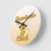 Dominoes Chick Runde Wanduhr (Winkel)