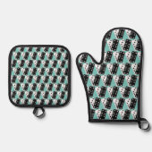 Dominoes Design Oven Mitt & Pot Holder Set (Vorderseite)
