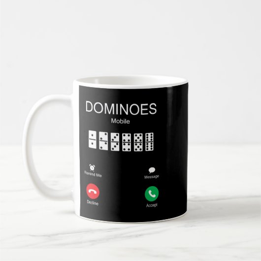 Dominoes nennen lustige Dominospielergeschenke Kaffeetasse (Links)