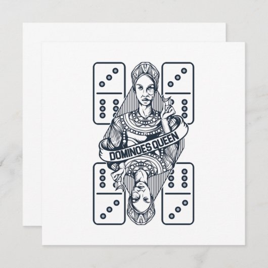 Dominoes Queen Play Tiles Puzzler Game Gift Einladung (Vorne/Hinten)