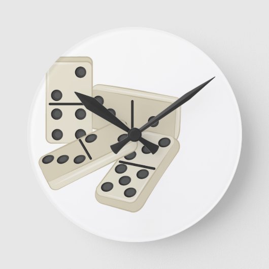 Dominoes Runde Wanduhr (Vorderseite)
