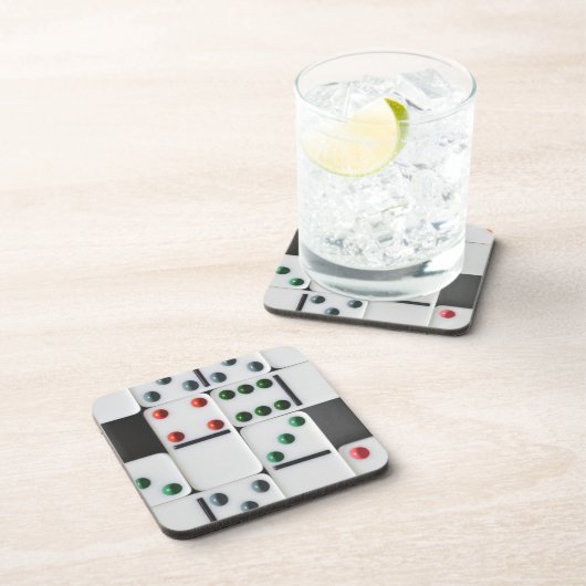 Dominoes Tile Foto Getränkeuntersetzer (Rechte Seite)