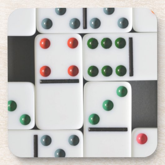 Dominoes Tile Foto Getränkeuntersetzer (Vorderseite)