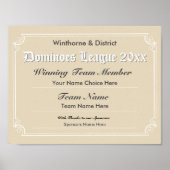 Dominoes Wettbewerbszeugnis Poster (Vorne)