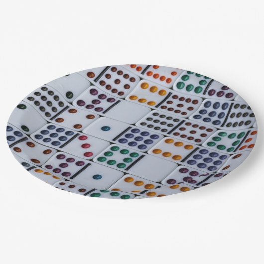 Dominos Numbers Game Pappteller (Schrägansicht)