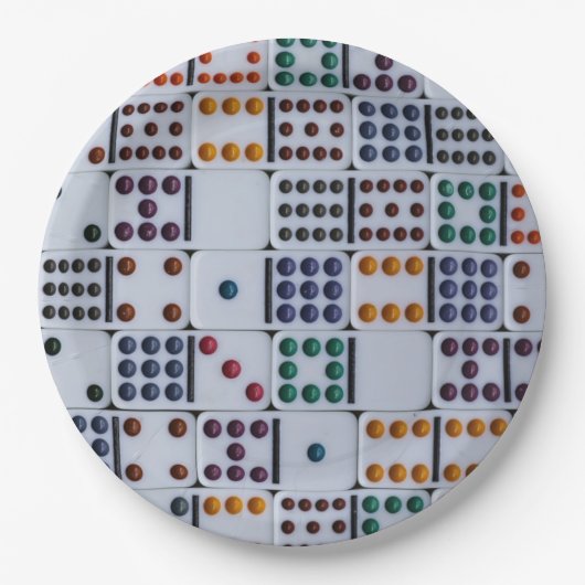 Dominos Numbers Game Pappteller (Vorderseite)