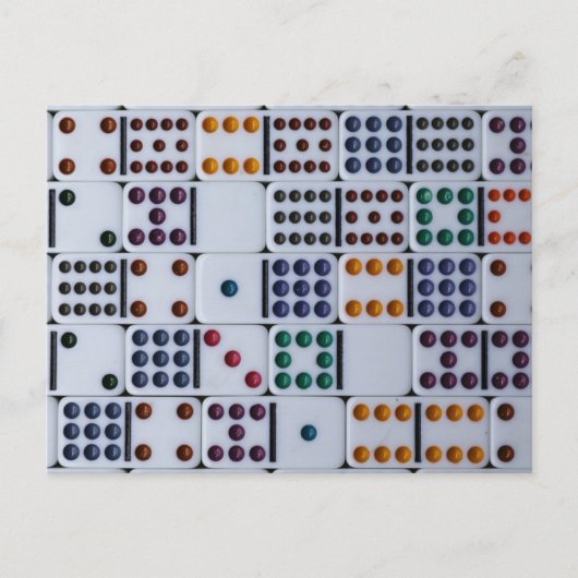 Dominos Numbers Game Postkarte (Vorderseite)
