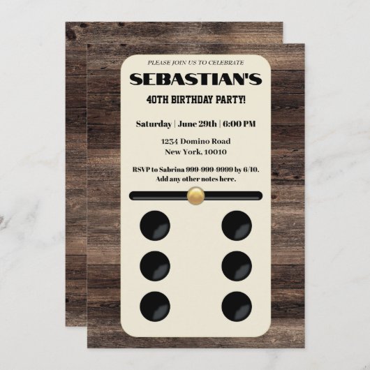 Domino's Themeneinladung Einladung (Vorne/Hinten)