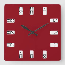 Dominos Wall Clock Quadratische Wanduhr