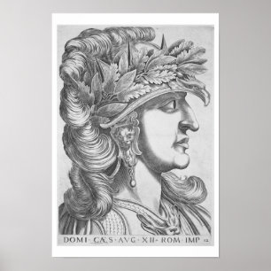 Domitian Caesar (51-96 AD), 1596 (engraving) Poster