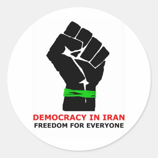 Domokratie des IRAN Runder Aufkleber (Vorderseite)