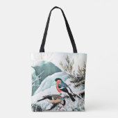 Dompfaffen in Winterlandschaft Tasche (Rückseite)