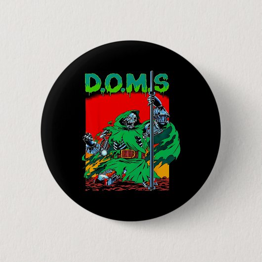 Doms Funny Muscle Gym Weightlift Bodybuilding F Button (Vorderseite)