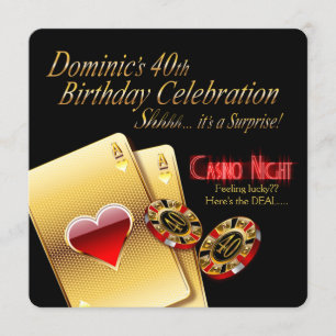 Dom's Vegas Casino Night 40. Geburtstag Party Einladung