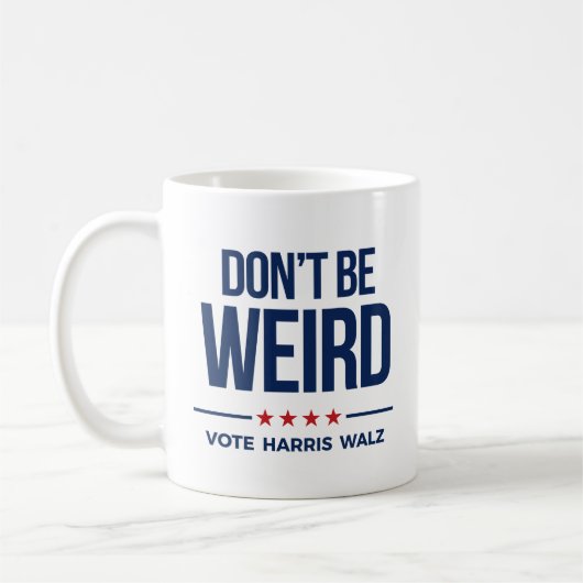 DON BE not WEIRD - Vote Harris Walz Kaffeetasse (Links)