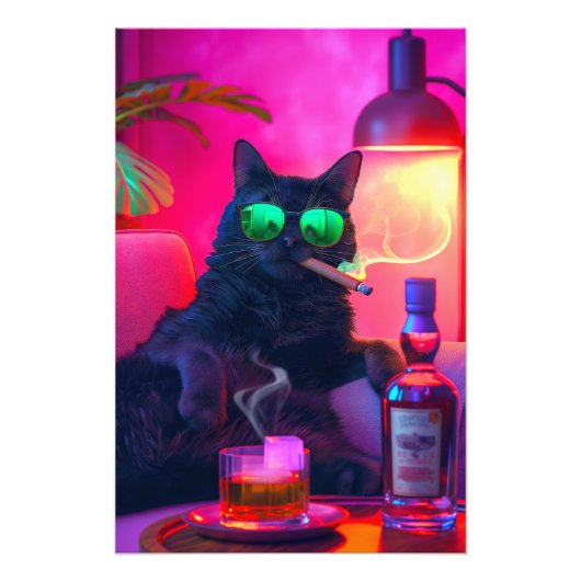 Don Gatto's Nightcap | Extravaganter Cat Drink Whi Fotodruck (Vorne)