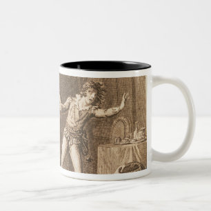 Don Giovanni und die Statue des Commandantore Zweifarbige Tasse