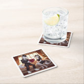 Don Lupo Canino "Valentines" Rechteckiger Pappuntersetzer (Vor Ort)