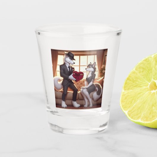 Don Lupo Canino "Valentines" Schnapsglas (Vorderseite)