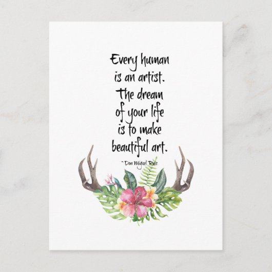 Don Miguel Ruiz Zitat Postkarte (Vorderseite)