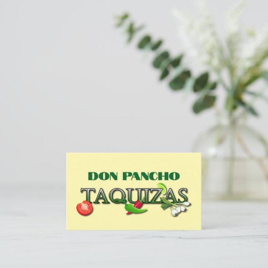 Don Pancho Taquizas Visitenkarte (Stehend Vorderseite)