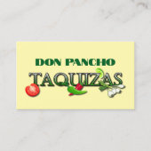Don Pancho Taquizas Visitenkarte (Vorderseite)