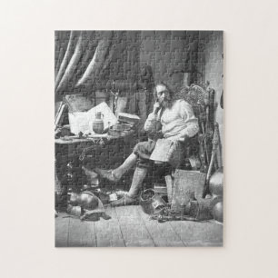 Don Quichote in seiner Studie Puzzle