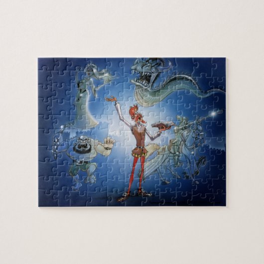 Don Quichote Laubsägen-Cartoon Puzzle (Horizontal)
