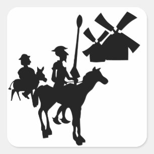 Don Quichote Quadratischer Aufkleber