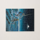Don Quichote u. Sancho - zackiger Cartoon Puzzle (Horizontal)